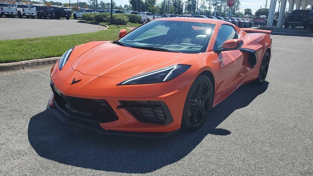 Corvette displayed as an illustrative dealership vehicle